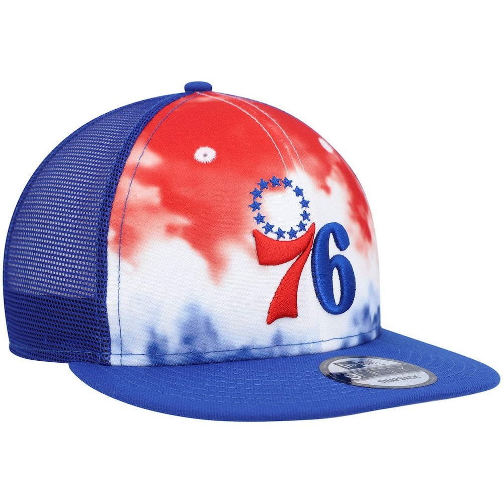Philadelphia 76ers Hazy Trucker 9FIFTY Snapback Hat - Royal | New Era sale
