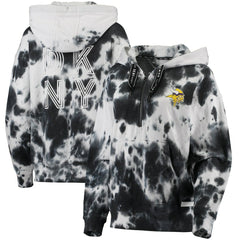 NFL Minnesota Vikings DKNY Sport Women's Dakota Oversized Tie-Dye Half-Zip Hoodie