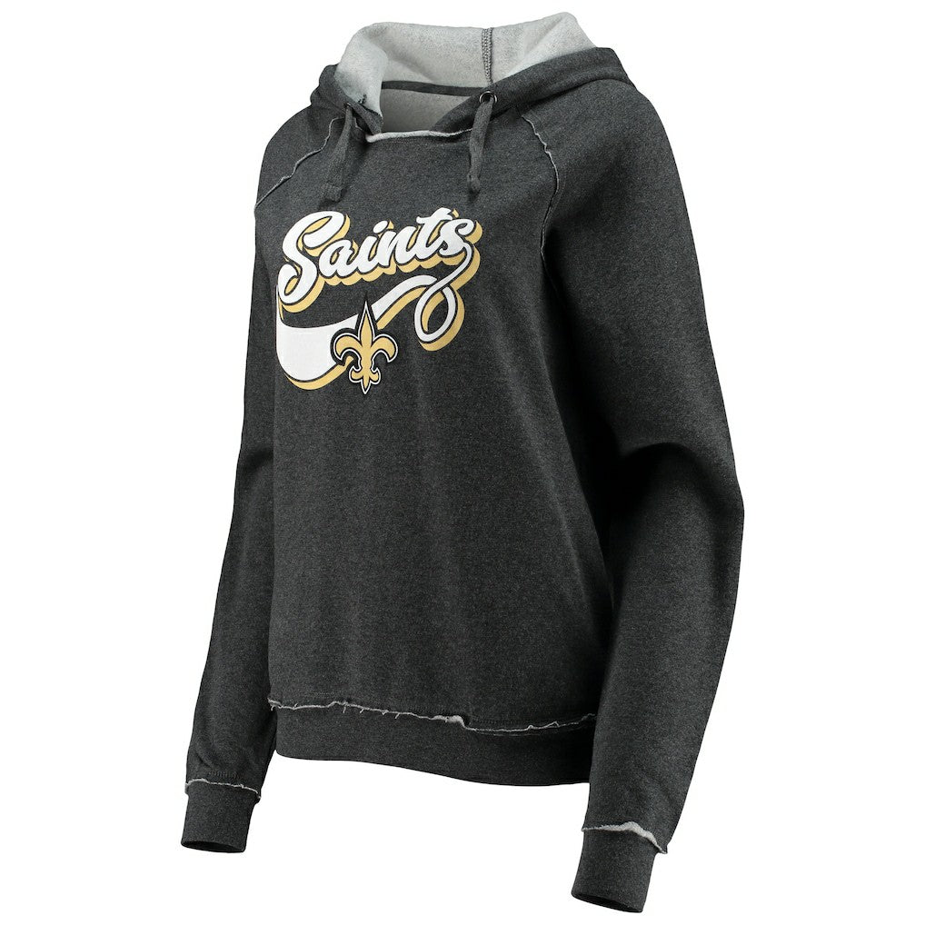 NFL New Orleans Saints Women's Script Fleece Raglan Pullover Hoodie
