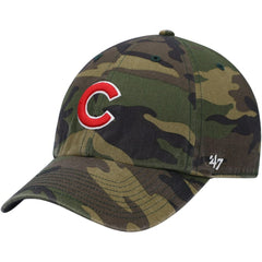 Chicago Cubs Logo Clean Up Adjustable Hat - Camo | 47 brand