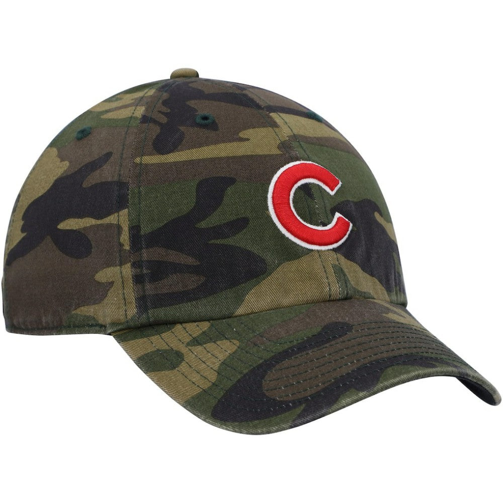 Chicago Cubs Logo Clean Up Adjustable Hat - Camo | 47 brand