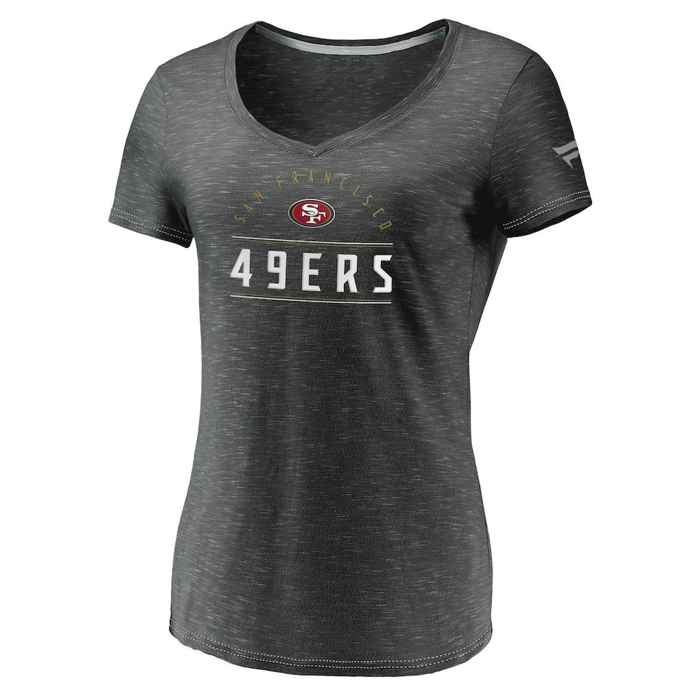 NFL San Francisco 49ers Women's League Leader Space Dye V-Neck T-Shirt