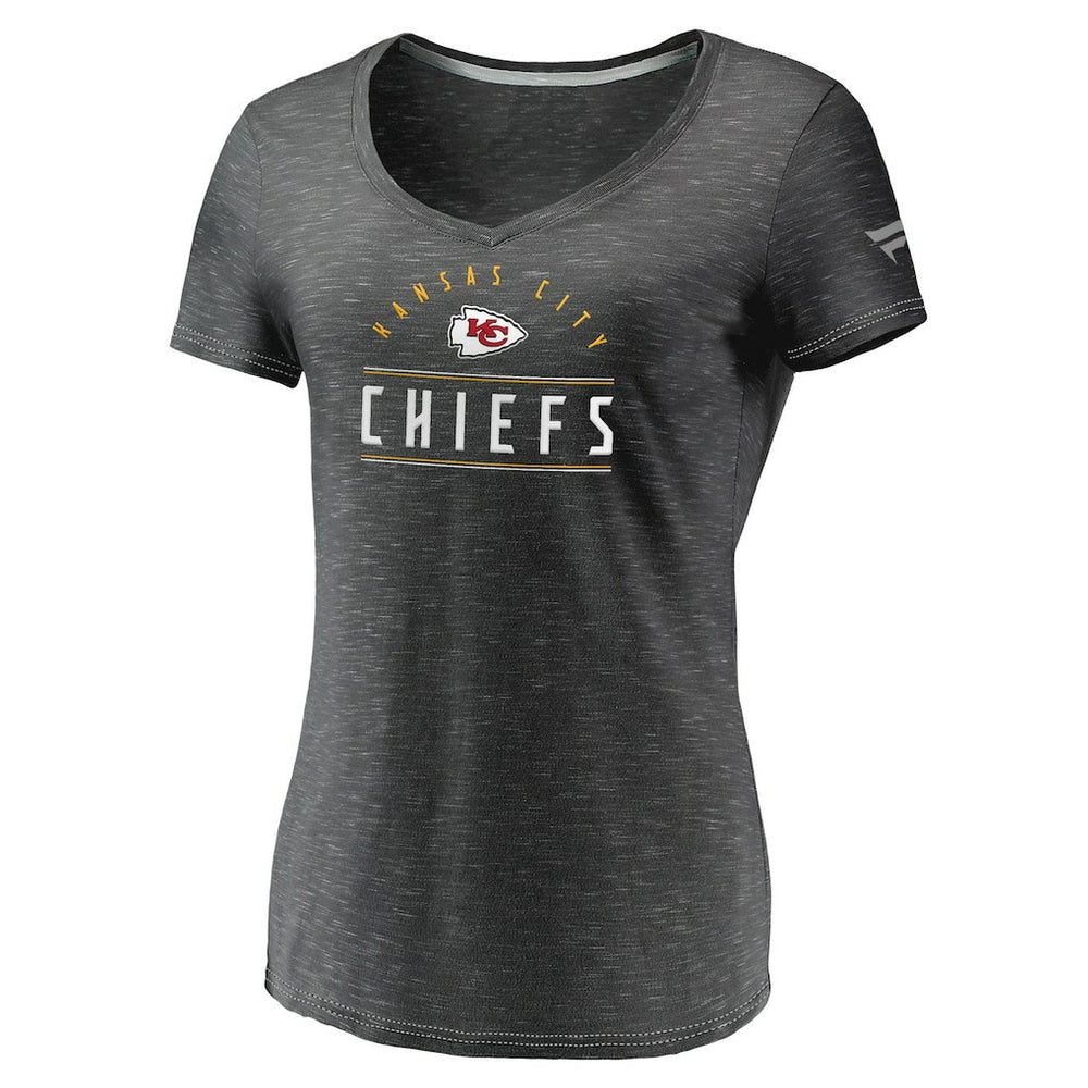 NFL Kansas City Chiefs Women's League Leader Space Dye V-Neck T-Shirt