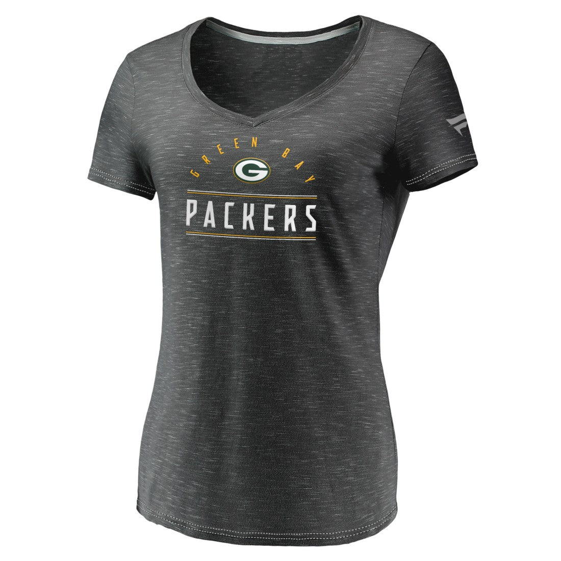 NFL Green Bay Packers Women's League Leader Space Dye V-Neck T-Shirt