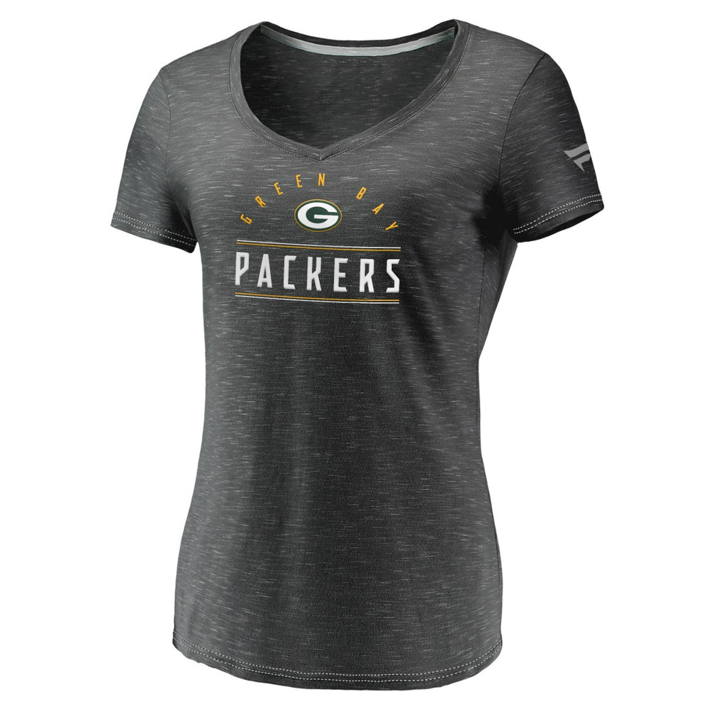 NFL Green Bay Packers Women's League Leader Space Dye V-Neck T-Shirt