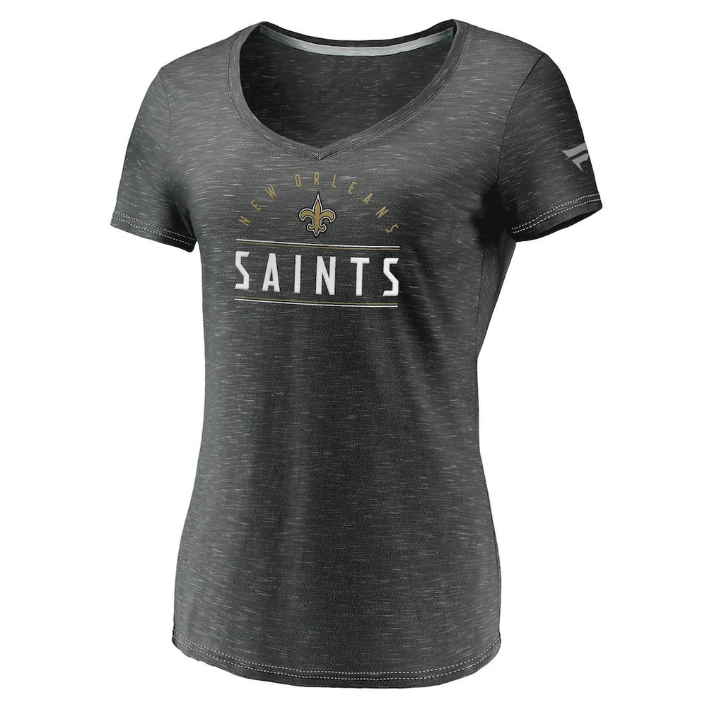 NFL New Orleans Saints Women's League Leader Space Dye V-Neck T-Shirt