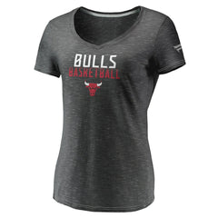 Chicago Bulls Women's Double-Fade Space-Dye V-Neck T-Shirt sale - Charcoal | Fanatics on sale