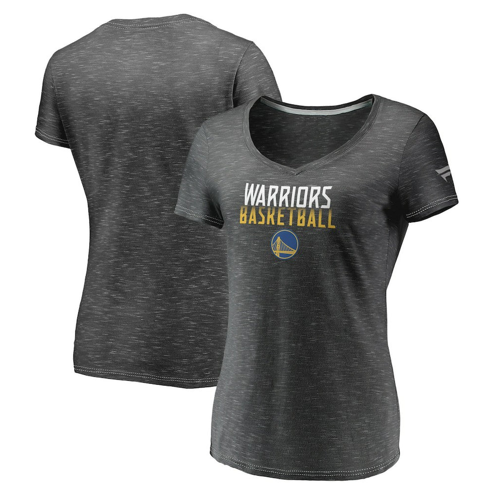 Golden State Warriors Women's Double-Fade Space-Dye V-Neck T-Shirt sale - Charcoal | Fanatics shop