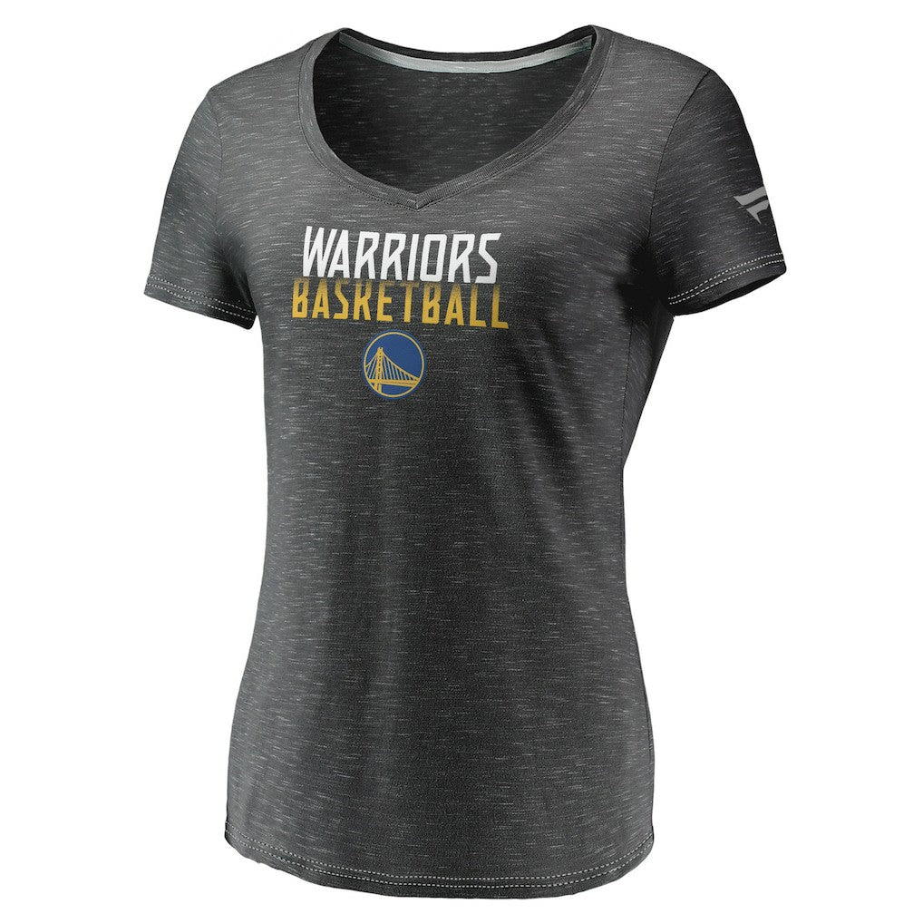 Golden State Warriors Women's Double-Fade Space-Dye V-Neck T-Shirt sale - Charcoal | Fanatics shop