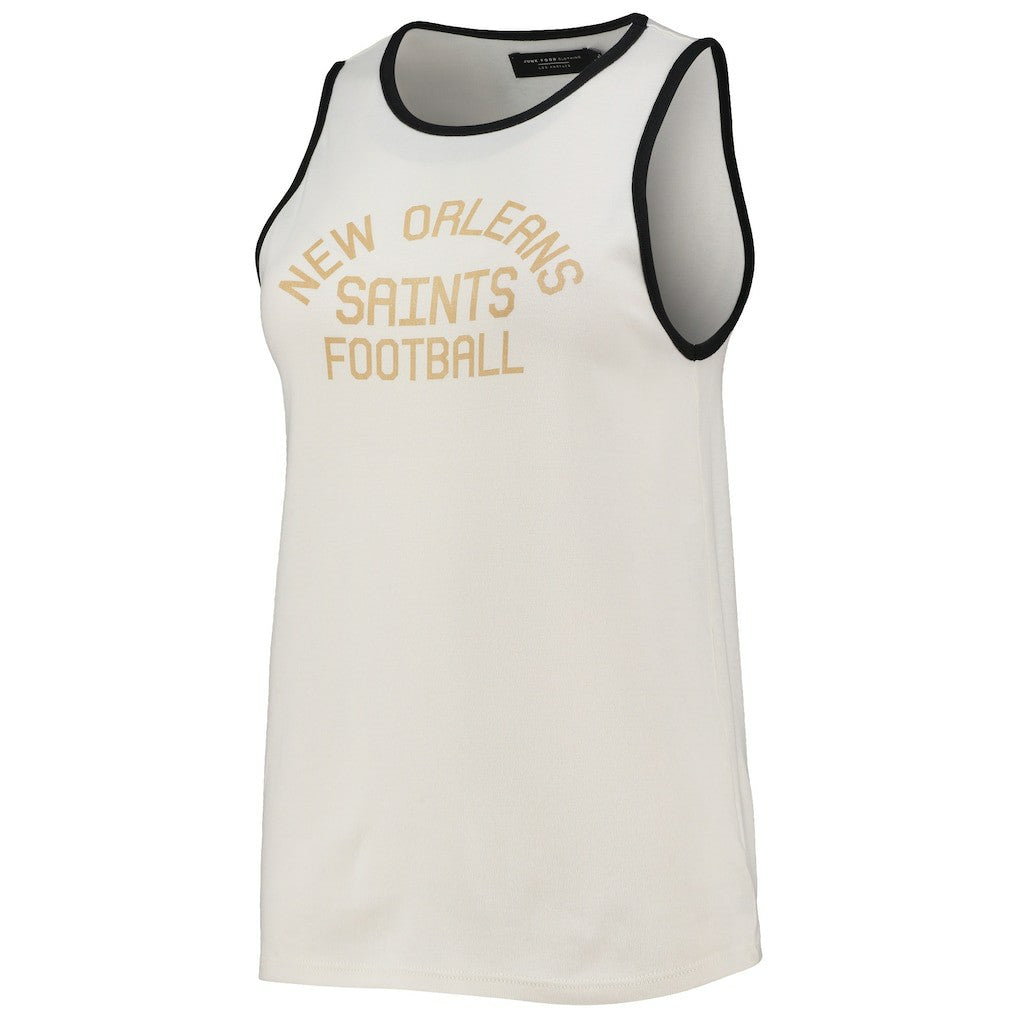 NFL New Orleans Saints Junk Food Women's Throwback Pop Binding Scoop Neck Tank Top