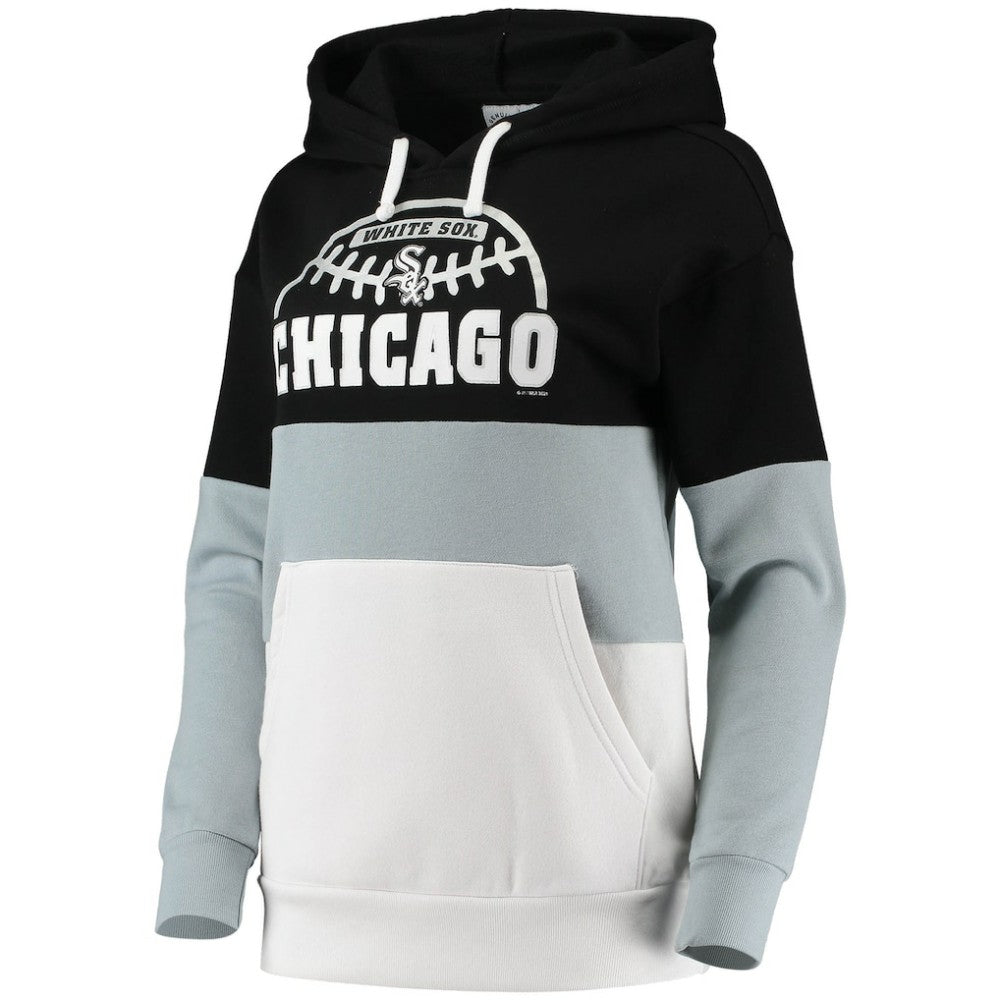 Chicago White Sox G-III Sports by Carl Banks Women's Block and Tackle Colorblock Pullover Hoodie - Black/Gray