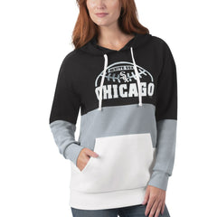 Chicago White Sox G-III Sports by Carl Banks Women's Block and Tackle Colorblock Pullover Hoodie - Black/Gray
