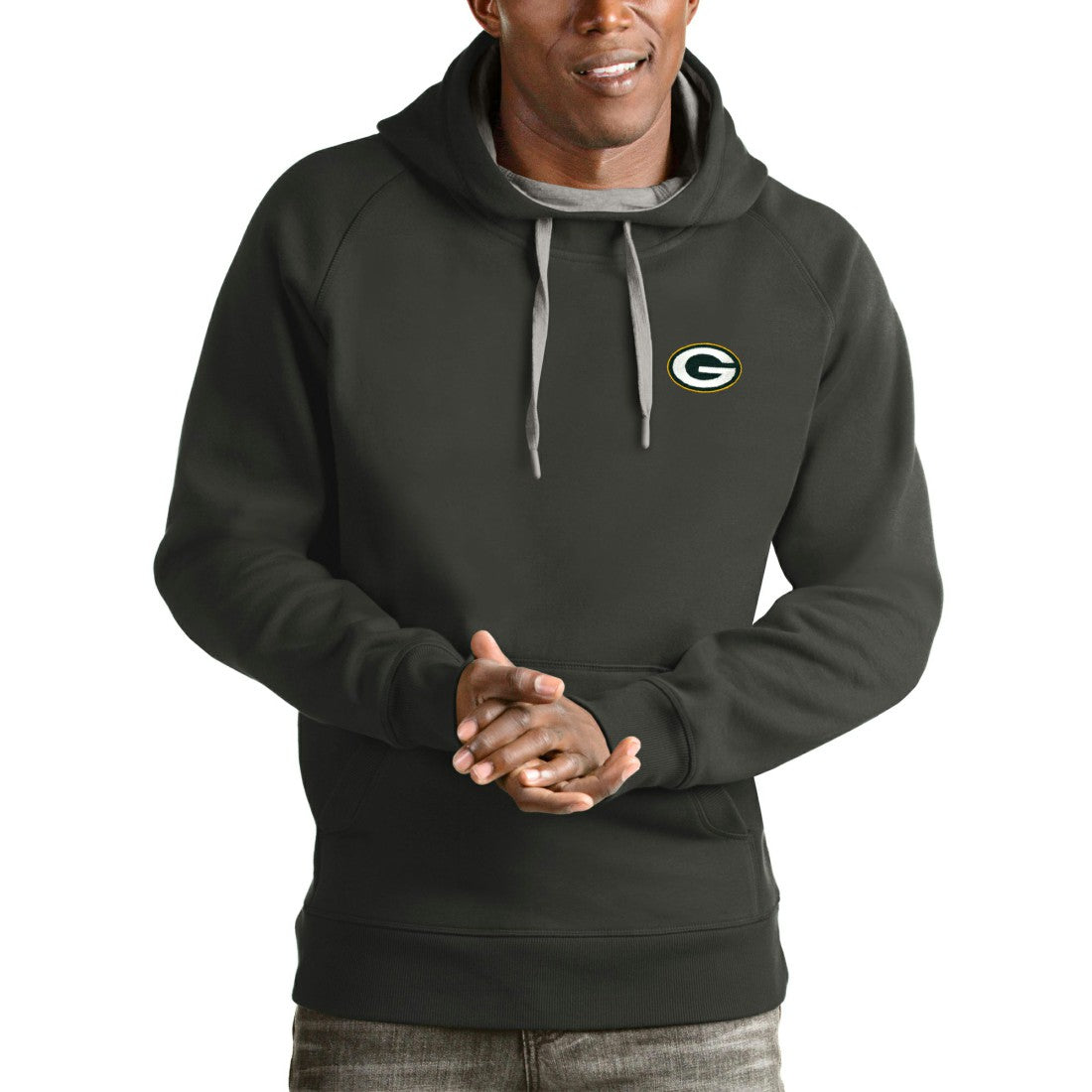 NFL Green Bay Packers Antigua Logo Victory Pullover Hoodie