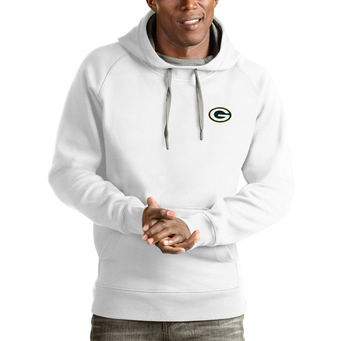 NFL Green Bay Packers Antigua Logo Victory Pullover Hoodie