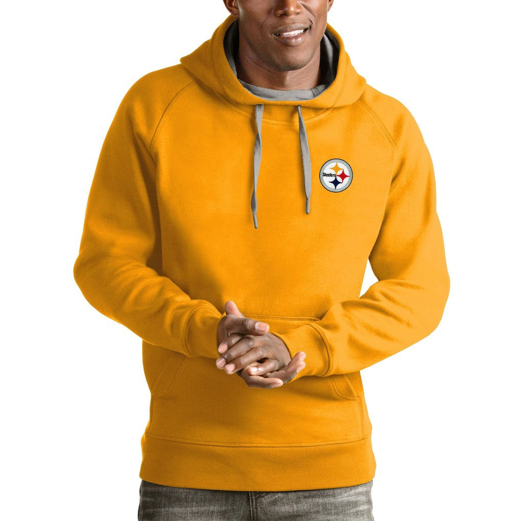 NFL Pittsburgh Steelers Antigua Logo Victory Pullover Hoodie