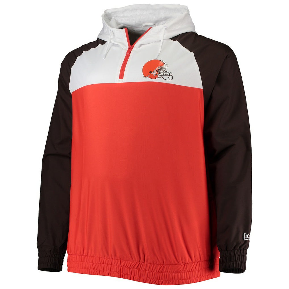NFL Cleveland Browns Big & Tall League Raglan Quarter-Zip Hoodie