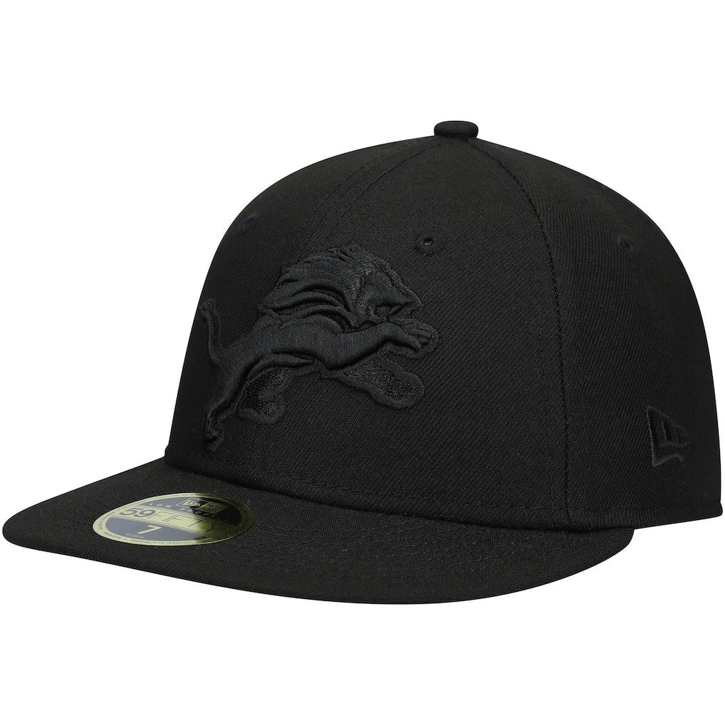 NFL Detroit Lions Black on Black Low Profile 59FIFTY II Fitted Hat