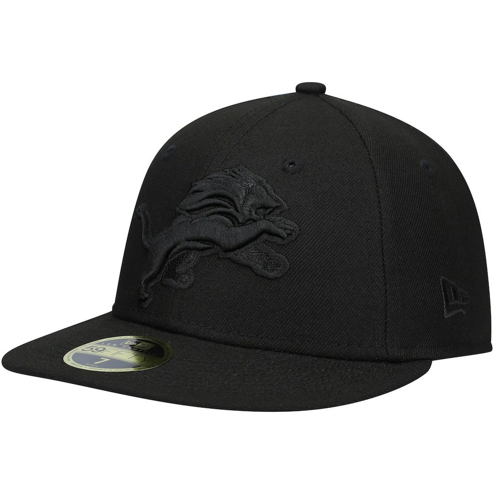 NFL Detroit Lions Black on Black Low Profile 59FIFTY II Fitted Hat