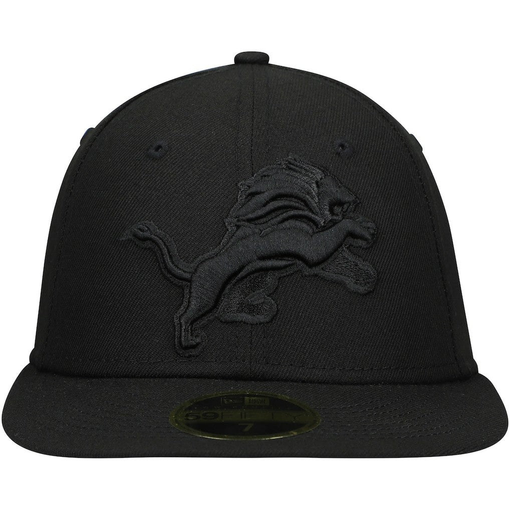 NFL Detroit Lions Black on Black Low Profile 59FIFTY II Fitted Hat