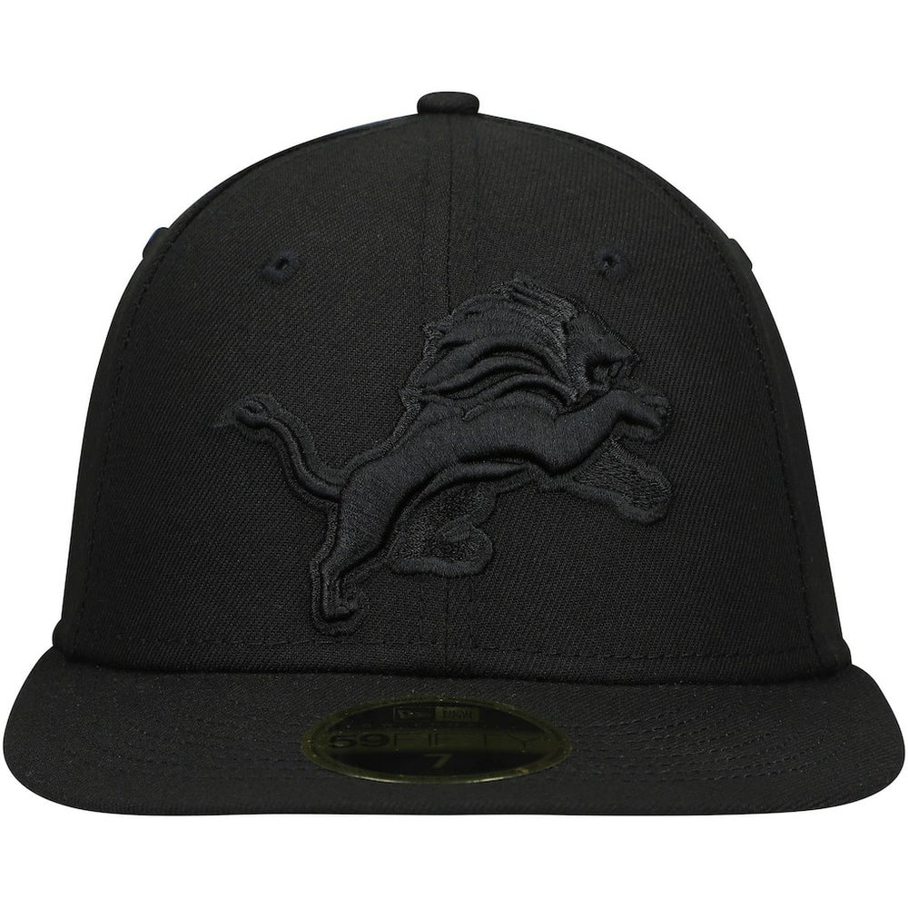 NFL Detroit Lions Black on Black Low Profile 59FIFTY II Fitted Hat