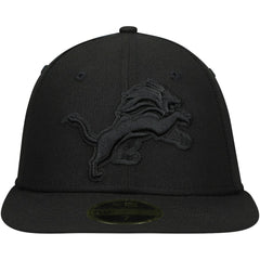 NFL Detroit Lions Black on Black Low Profile 59FIFTY II Fitted Hat