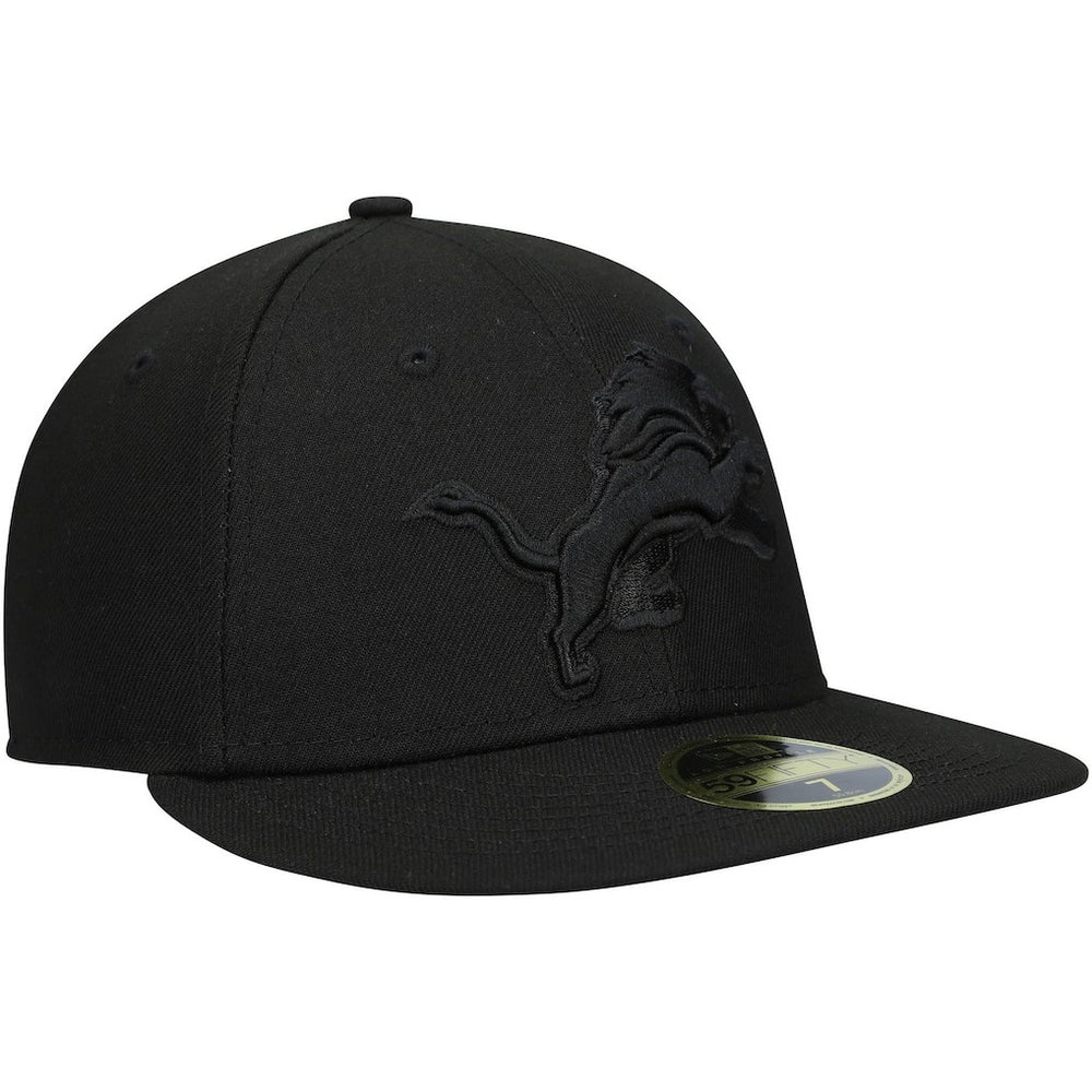 NFL Detroit Lions Black on Black Low Profile 59FIFTY II Fitted Hat