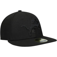 NFL Detroit Lions Black on Black Low Profile 59FIFTY II Fitted Hat