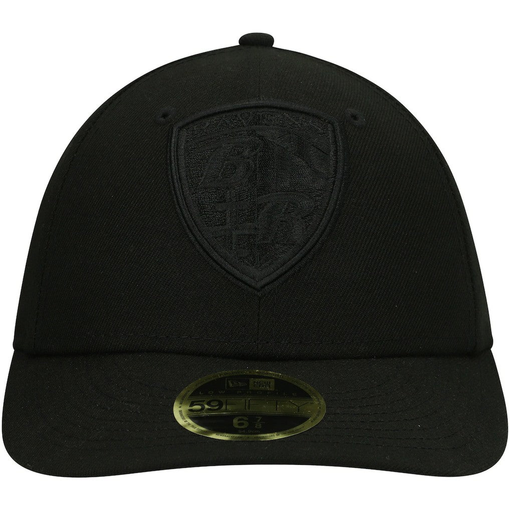 NFL Baltimore Ravens Black on Black Low Profile 59FIFTY II Fitted Hat