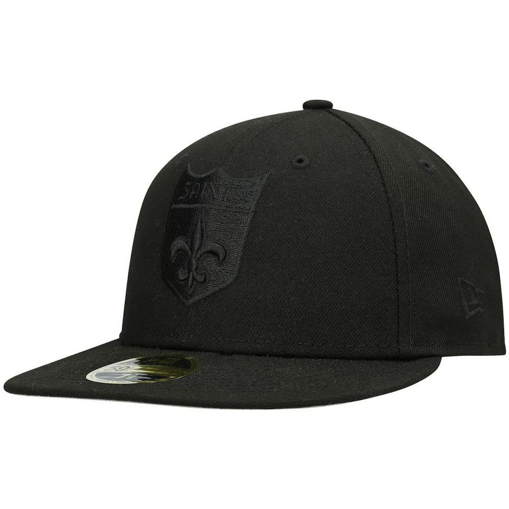 NFL New Orleans Saints Historic Logo Black on Black Low Profile 59FIFTY II Fitted Hat