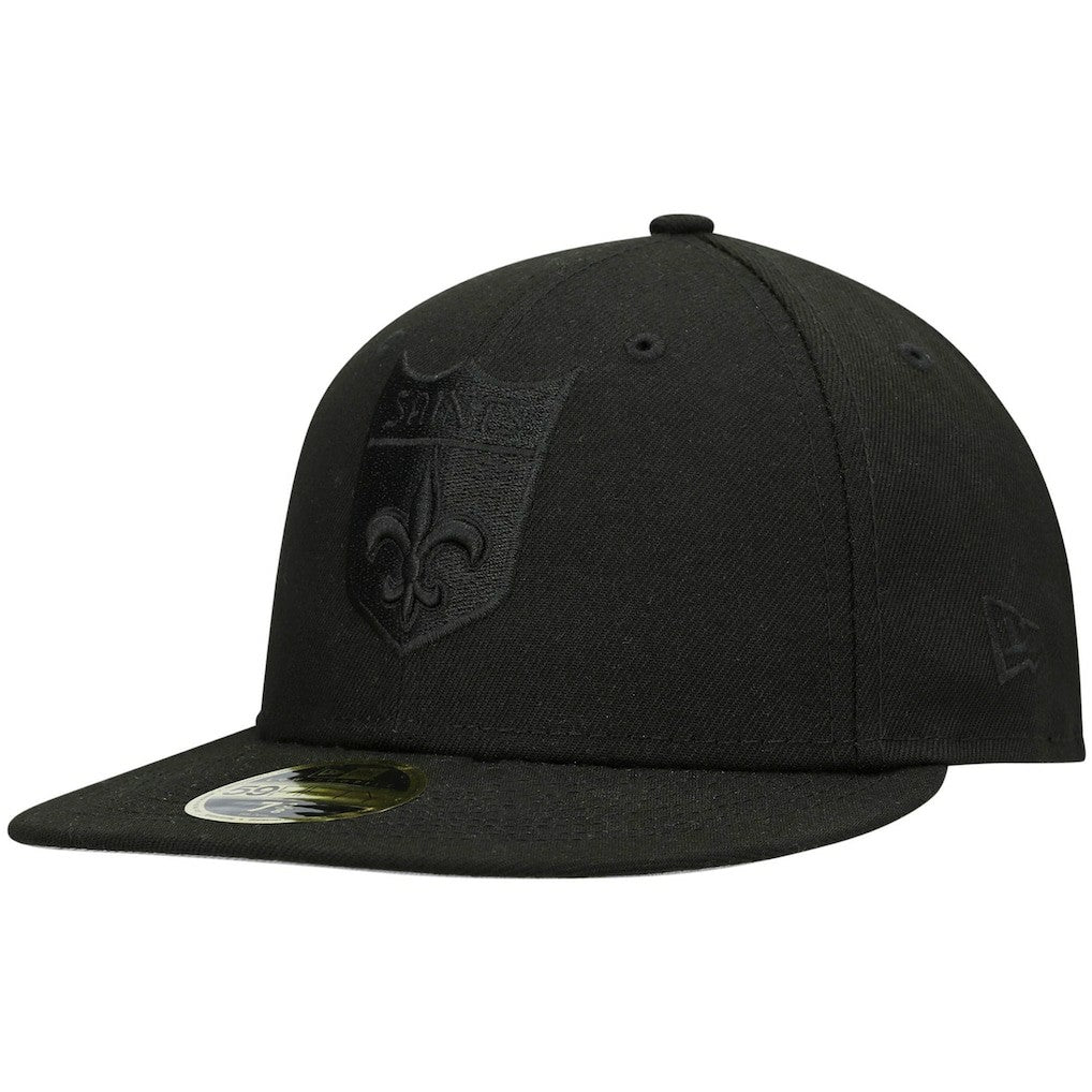 NFL New Orleans Saints Historic Logo Black on Black Low Profile 59FIFTY II Fitted Hat