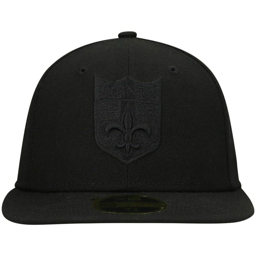 NFL New Orleans Saints Historic Logo Black on Black Low Profile 59FIFTY II Fitted Hat