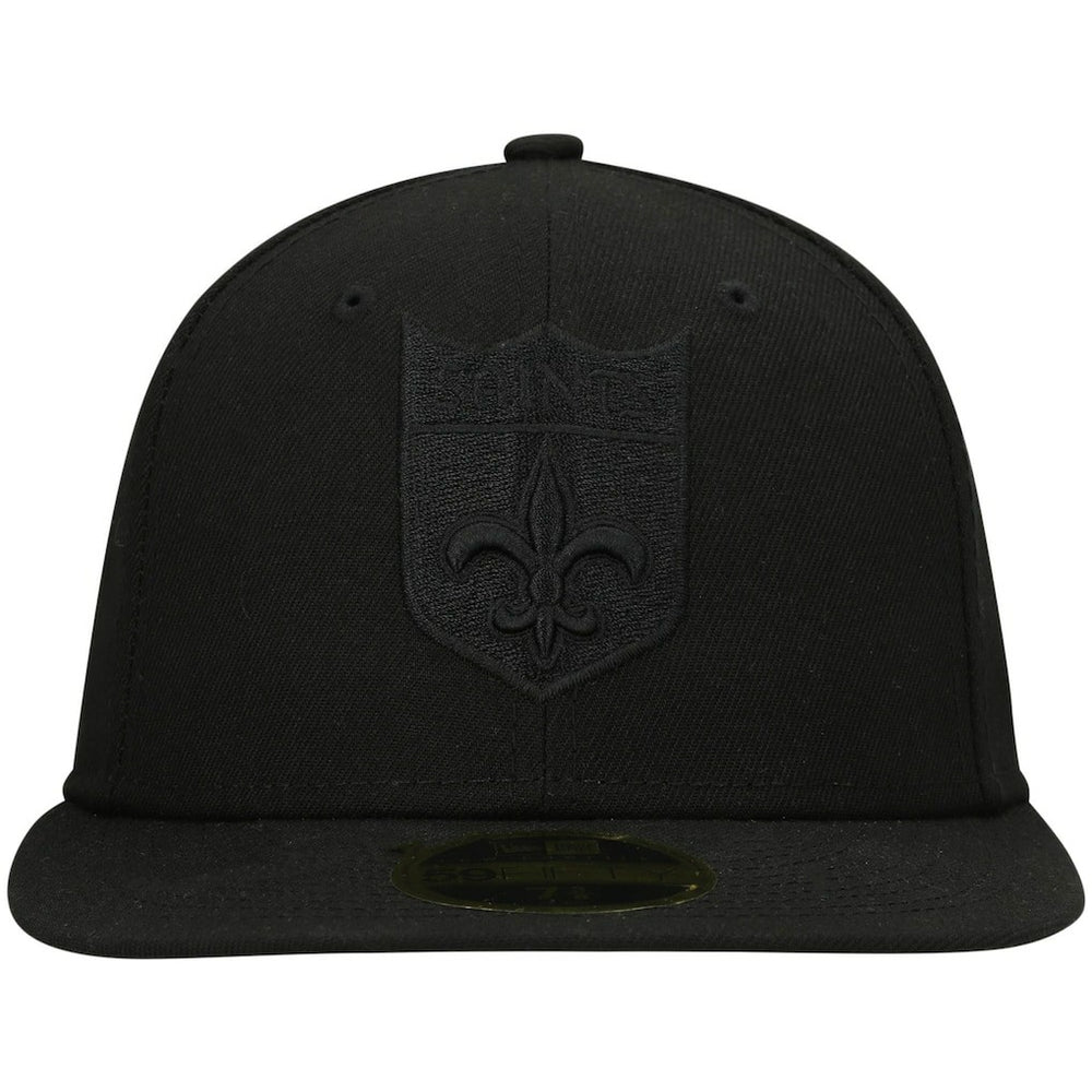 NFL New Orleans Saints Historic Logo Black on Black Low Profile 59FIFTY II Fitted Hat
