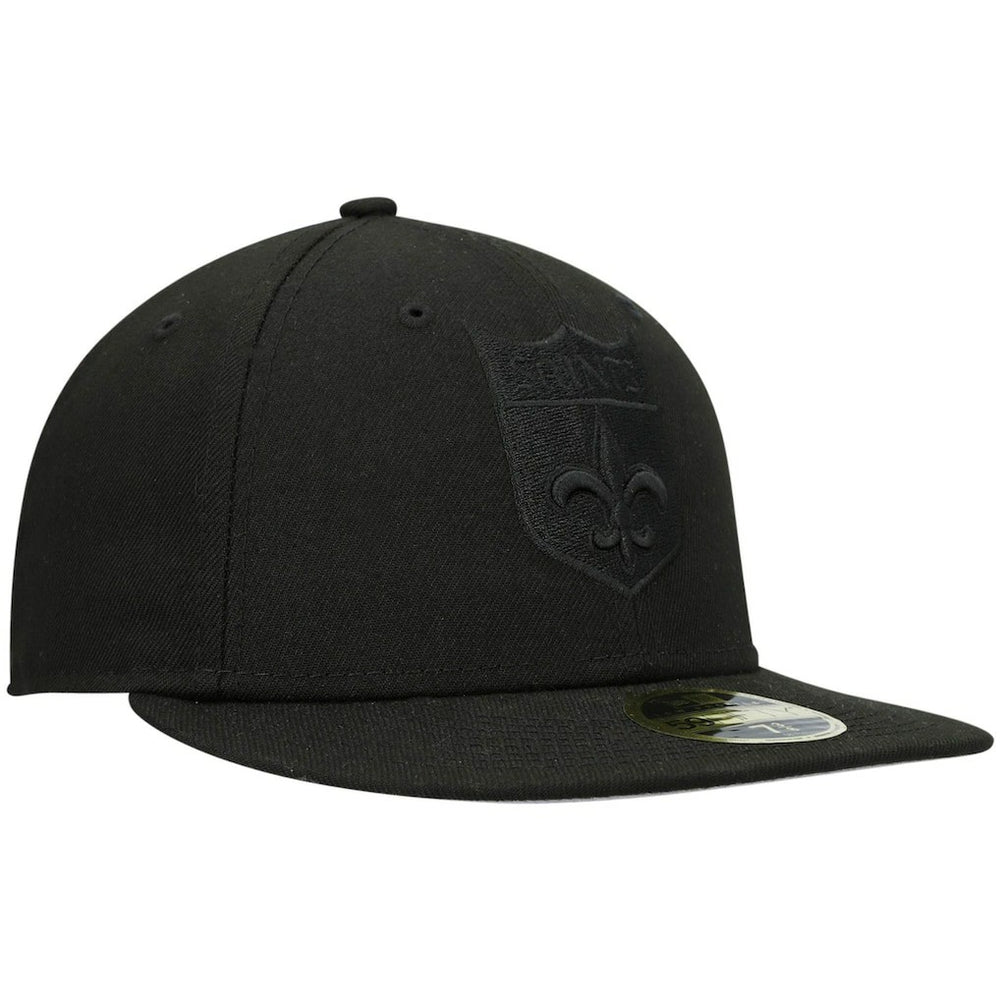 NFL New Orleans Saints Historic Logo Black on Black Low Profile 59FIFTY II Fitted Hat