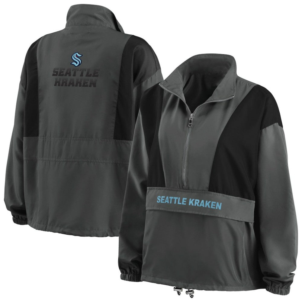 Seattle Kraken WEAR by Erin Andrews Women's Popover Packable Half-Zip Jacket