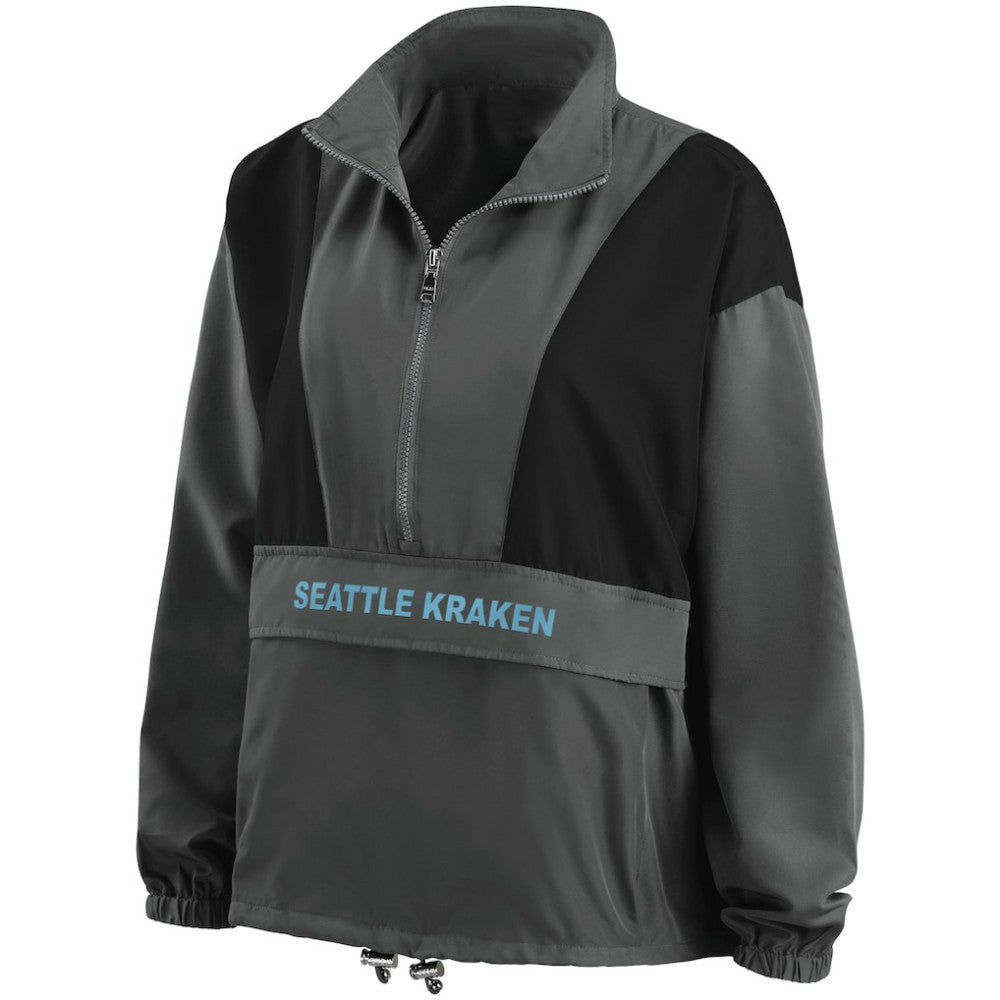 Seattle Kraken WEAR by Erin Andrews Women's Popover Packable Half-Zip Jacket