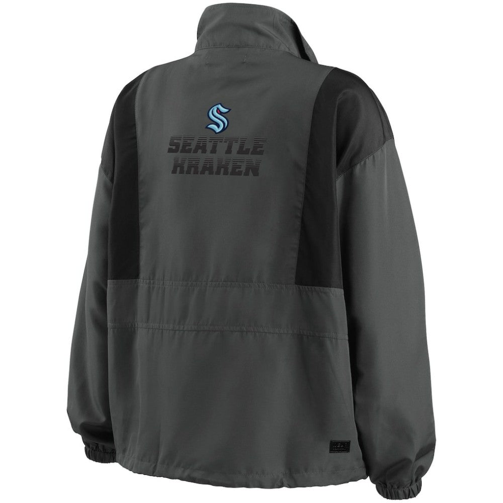 Seattle Kraken WEAR by Erin Andrews Women's Popover Packable Half-Zip Jacket