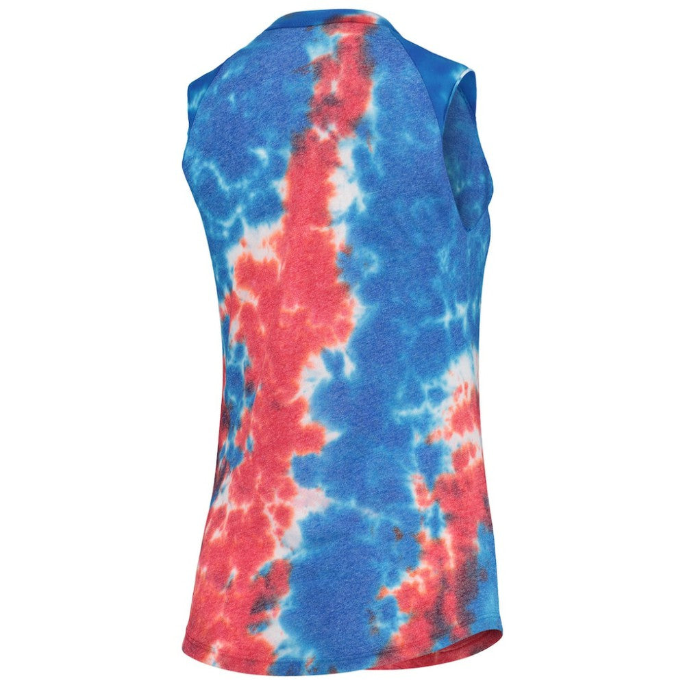 San Francisco Giants Majestic Threads Women's Tie-Dye Tri-Blend Muscle Tank Top - Red/Blue
