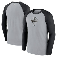 Chicago White Sox Game Authentic Collection Performance Raglan Long Sleeve T-Shirt - Gray/Black | Nike