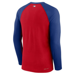 Chicago Cubs Game Authentic Collection Performance Raglan Long Sleeve T-Shirt - Red/Royal | Nike