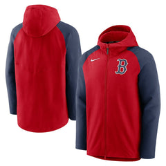 Boston Red Sox Authentic Collection Performance Raglan Full-Zip Hoodie - Red/Navy | Nike