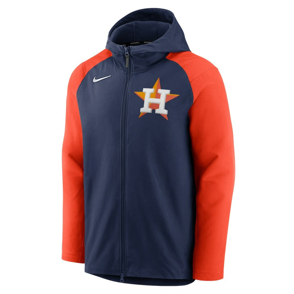 Houston Astros Authentic Collection Performance Raglan Full-Zip Hoodie - Navy/Orange | Nike