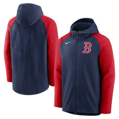 Boston Red Sox Authentic Collection Performance Raglan Full-Zip Hoodie - Navy/Red | Nike