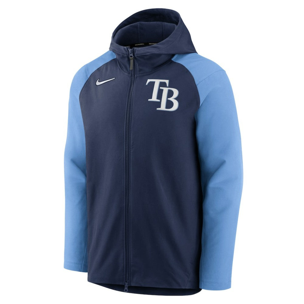 Tampa Bay Rays Authentic Collection Performance Raglan Full-Zip Hoodie - Navy/Light Blue | Nike