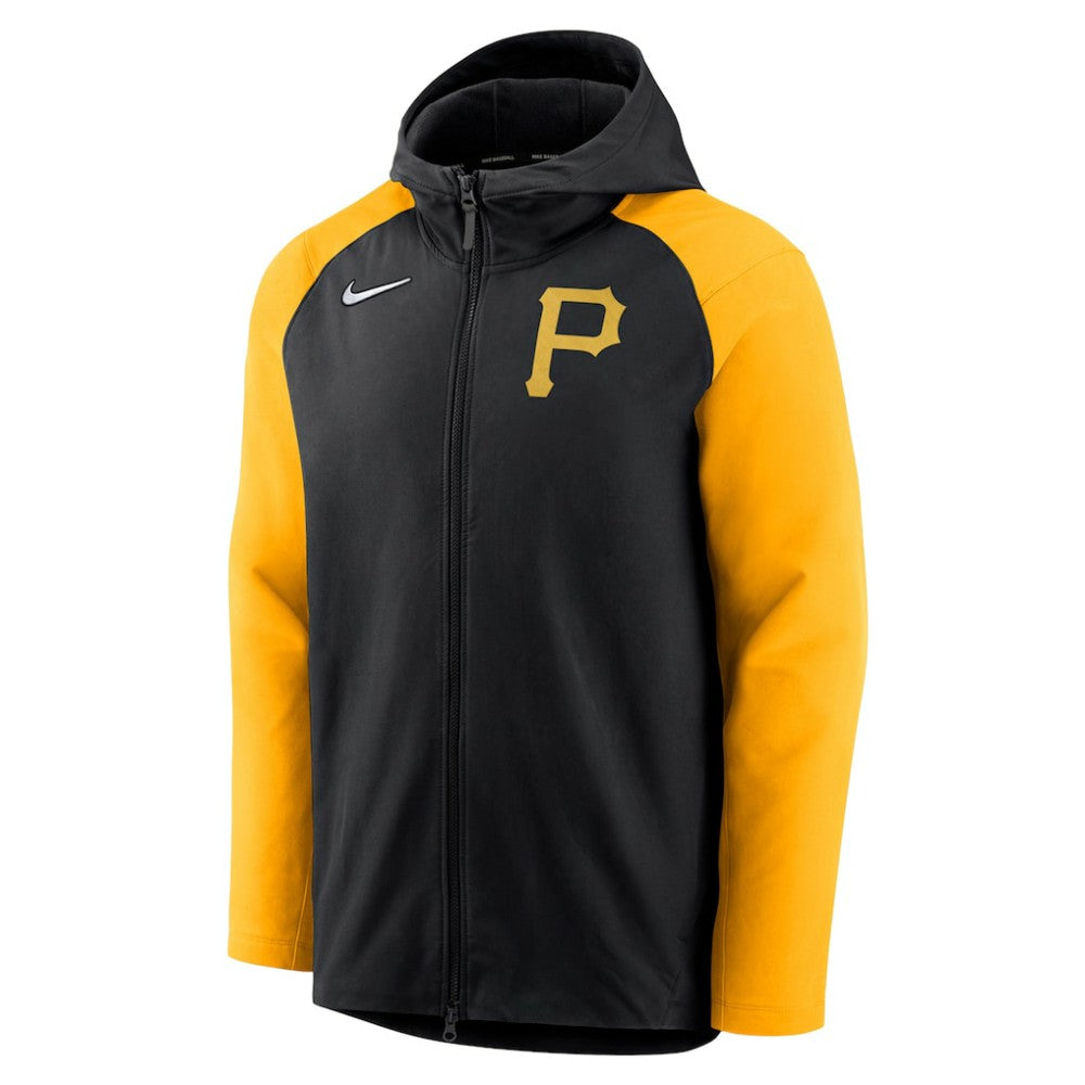 Pittsburgh Pirates Authentic Collection Performance Raglan Full-Zip Hoodie - Black/Gold | Nike