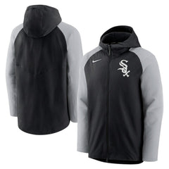 Chicago White Sox Authentic Collection Performance Raglan Full-Zip Hoodie - Black/Gray | Nike