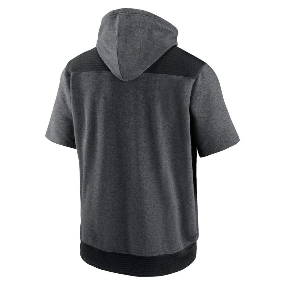 St. Louis Cardinals Authentic Collection Dry Flux Performance Quarter-Zip Short Sleeve Hoodie - Heathered Charcoal/Black | Nike