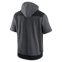 St. Louis Cardinals Authentic Collection Dry Flux Performance Quarter-Zip Short Sleeve Hoodie - Heathered Charcoal/Black | Nike