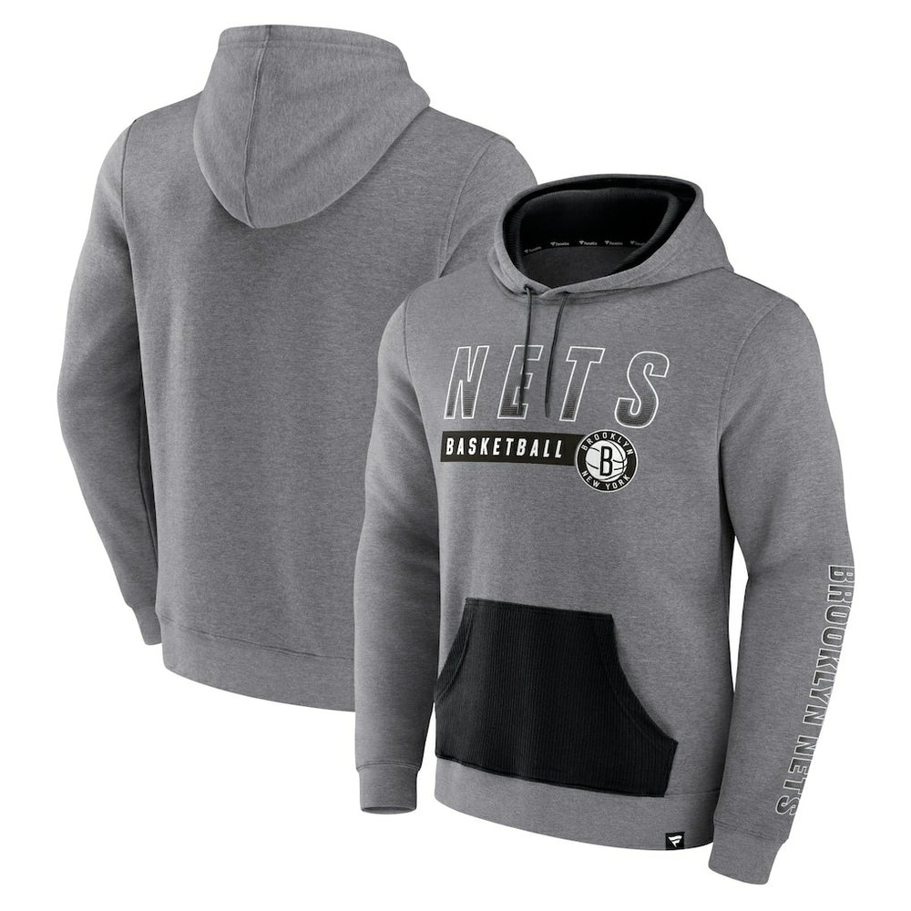 Brooklyn Nets Off The Bench Color Block Pullover Hoodie - Heathered Gray | Fanatics shop
