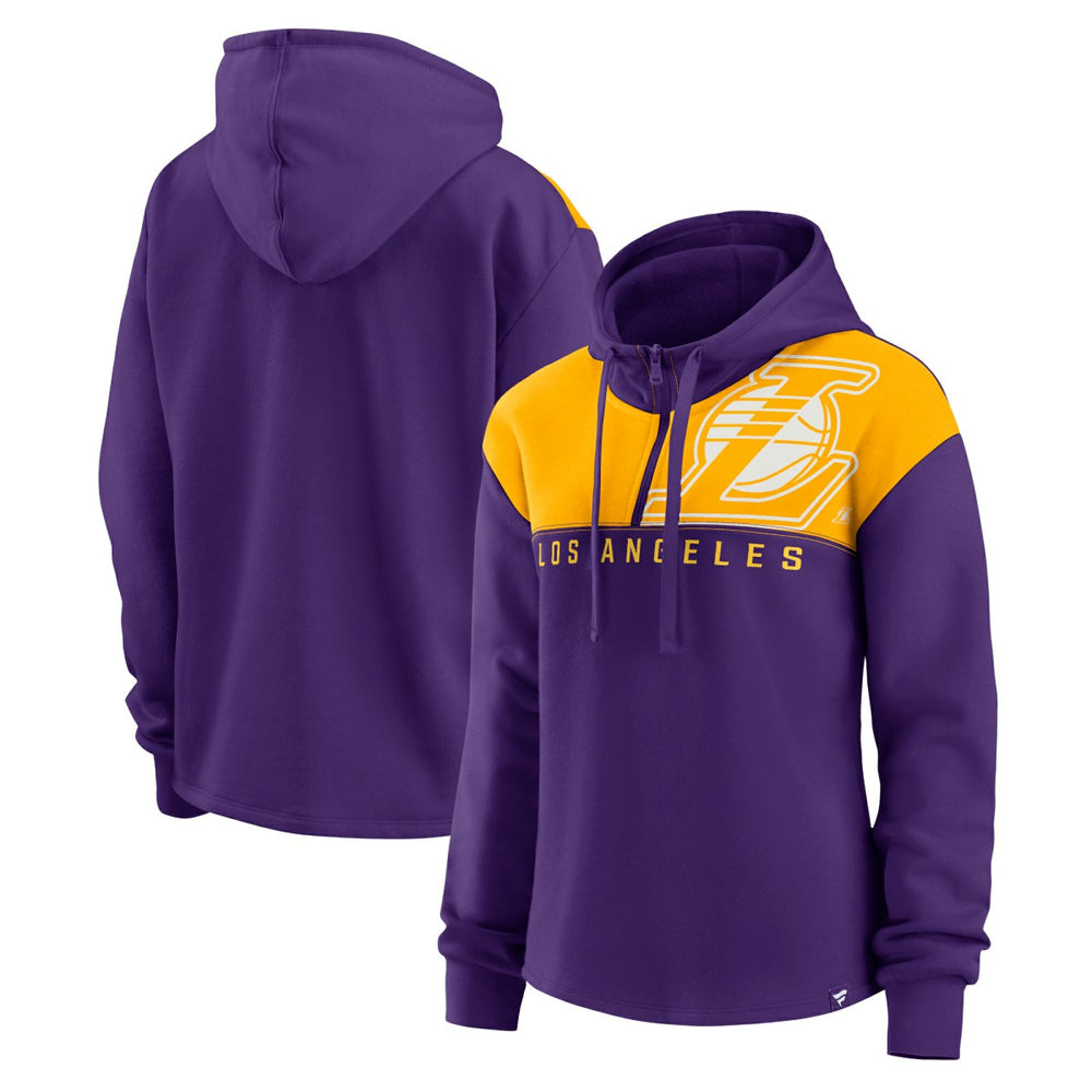 Los Angeles Lakers Women's Overslide Quarter-Zip Fleece Hoodie - Purple | Fanatics shop