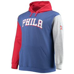 Philadelphia 76ers Big & Tall Double Contrast Pullover Hoodie - Royal/Red | Fanatics cheap